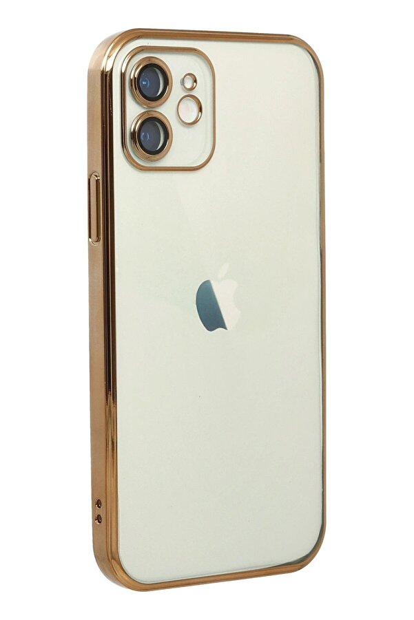 İphone 12 Kılıf Lensli̇ Si̇li̇kon - Gold - Dropx9175-3796