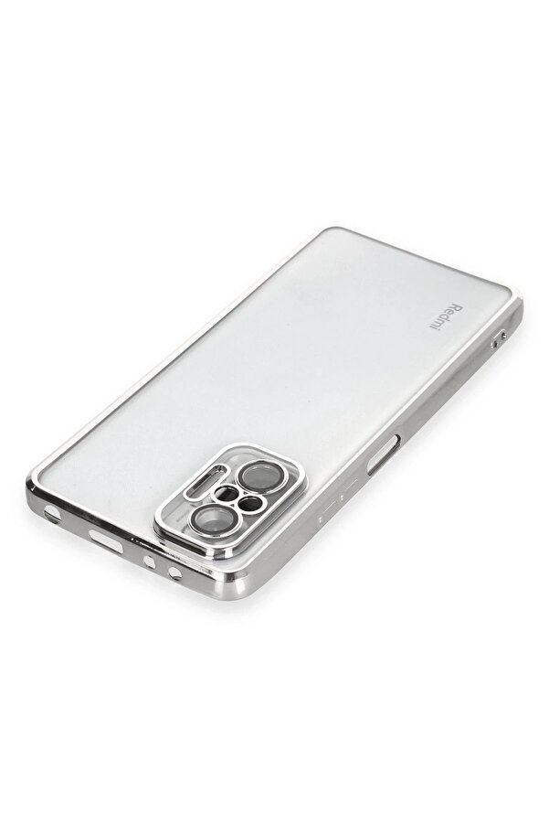 Xi̇aomi̇ Redmi̇ Note 10 Pro Kılıf Lensli̇ Si̇li̇kon - Gümüş - Dropx9700-4374