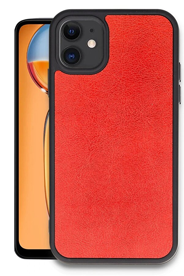 İphone 11 Kılıf Aras Deri̇ Kapak - Kırmızı