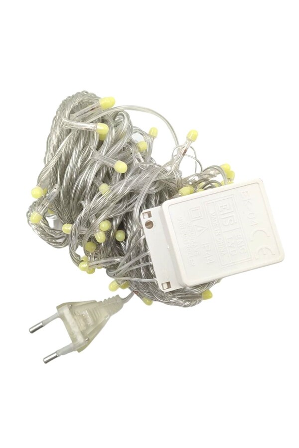 Evi̇mdeyokyok 10 M 100 Led Damla Uçlu Led Işık Beyaz Işık Şeffaf Kablo