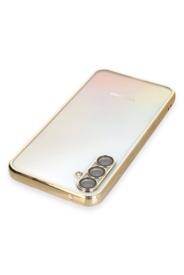 Samsung Galaxy A34 5G Kılıf Lensli̇ Si̇li̇kon - Gold - Dropx6955-3349