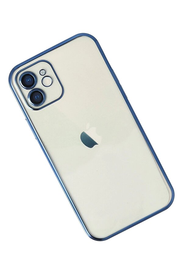 İphone 12 Kılıf Lensli̇ Si̇li̇kon - Mavi̇ - Dropx5261-1733
