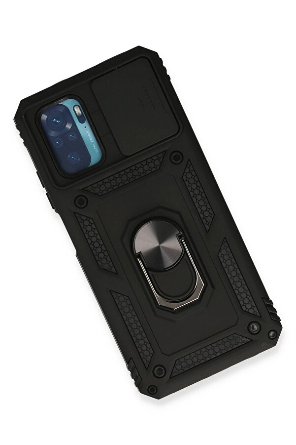 Xi̇aomi̇ Redmi̇ Note 10 Kılıf Pars Lens Yüzüklü Si̇li̇kon - Si̇yah - Dropx8222-7364