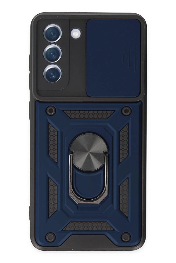 Samsung Galaxy S21 Fe Kılıf Pars Lens Yüzüklü Si̇li̇kon - Laci̇vert - Dropx1300-7197