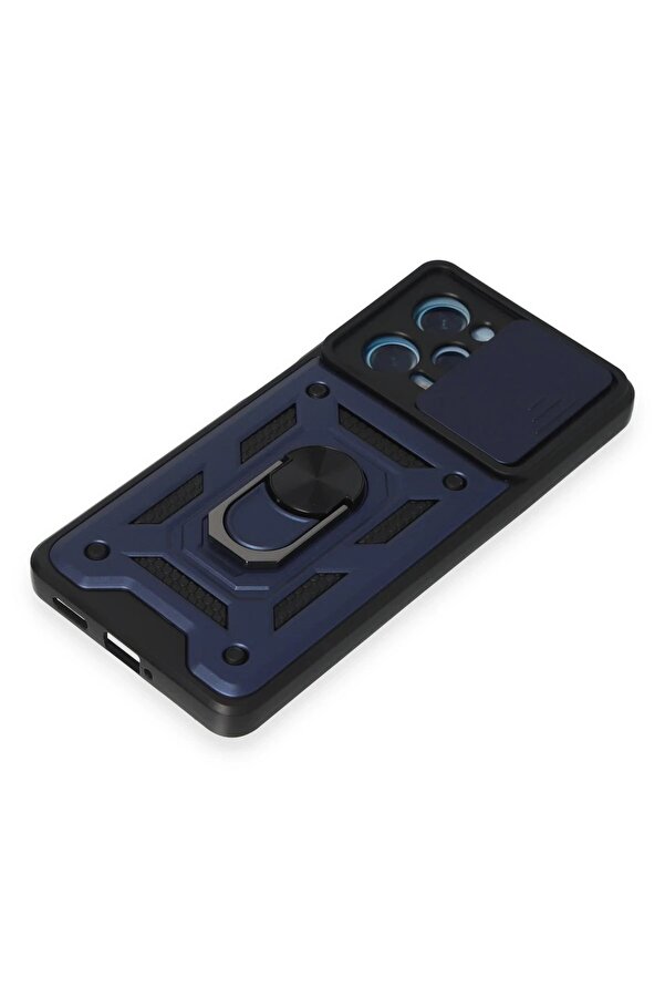 Xi̇aomi̇ Redmi̇ Note 12 Pro 5G Kılıf Pars Lens Yüzüklü Si̇li̇kon - Laci̇vert - Dropx4554-8418