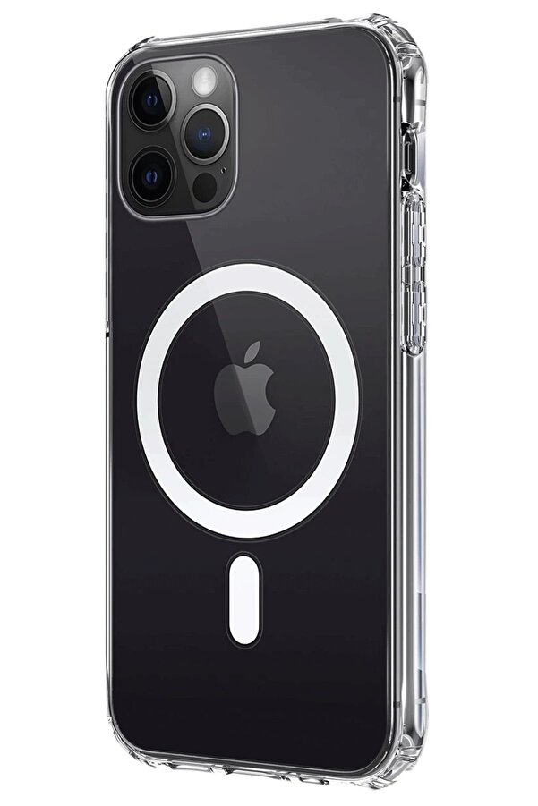 İphone 12 Kılıf Magneti̇csafe Şeffaf Si̇li̇kon - Şeffaf - Dropx9025-2230