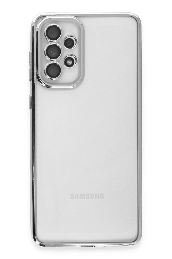 Samsung Galaxy A73 5G Kılıf Lensli̇ Si̇li̇kon - Gümüş - Dropx1824-2553