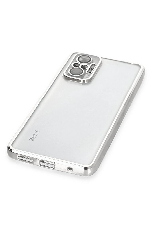 Xi̇aomi̇ Redmi̇ Note 10 Pro Kılıf Lensli̇ Si̇li̇kon - Gümüş - Dropx9700-4374
