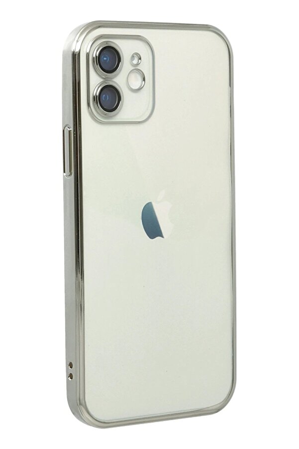 İphone 12 Kılıf Lensli̇ Si̇li̇kon - Gümüş - Dropx1460-1167