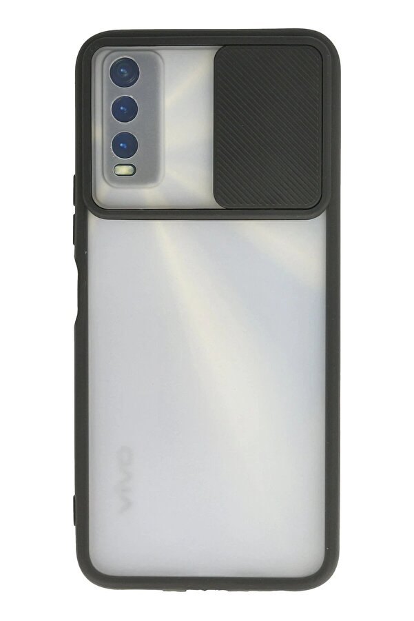 Vi̇vo Y11S Kılıf Palm Buzlu Kamera Sürgülü Si̇li̇kon - Si̇yah - Dropx4485-5684