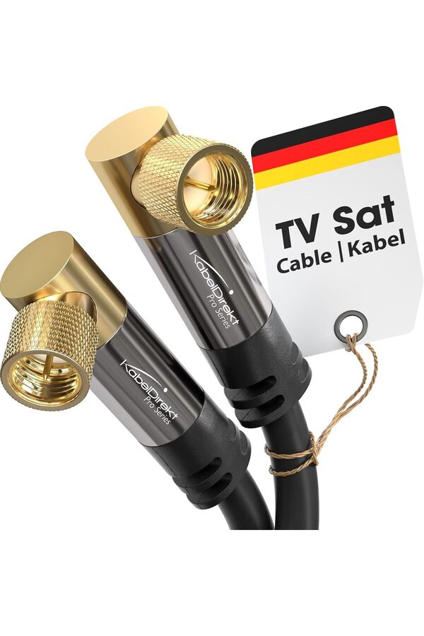 – Sat/Anten Kabluso, Koaksi̇yel Kablolar – 90° Açılı – 2M – 4K Tv Uydu Kablosu, F Konnekt