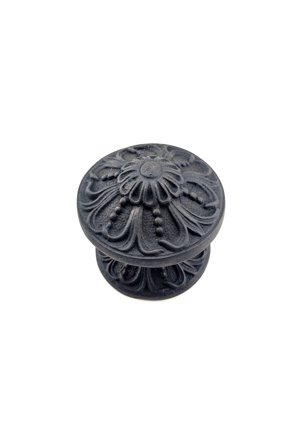 Anti̇ka Tarz Dekorati̇f Pi̇ri̇nç Çi̇çekli̇ Kapı Tokmağı - 80 Mm Çap, Oksi̇t