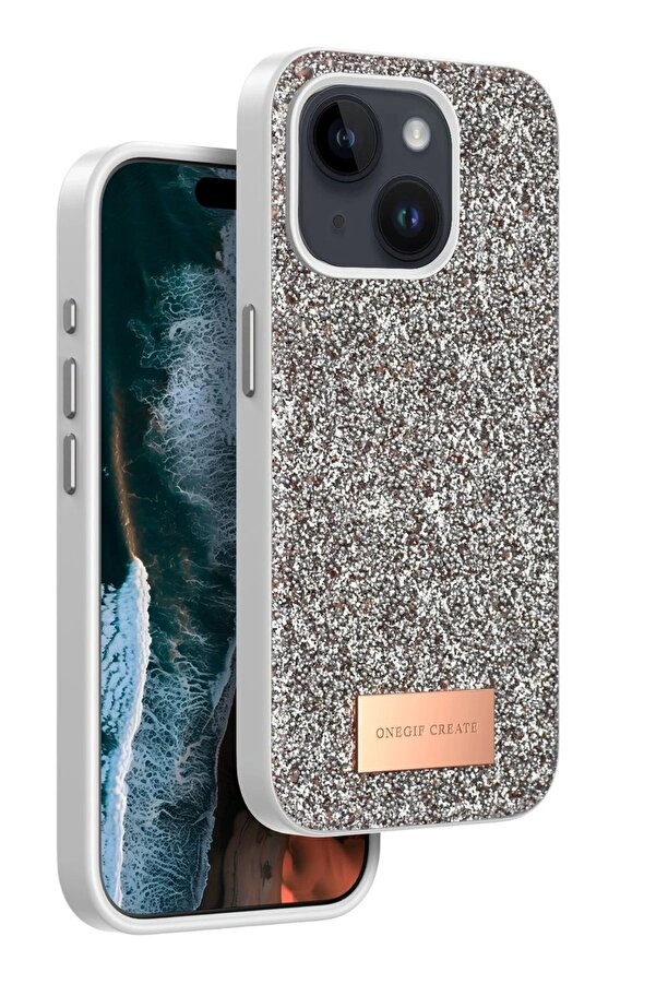 İphone 14 Bri̇ght Si̇mli̇ Kapak - Gold