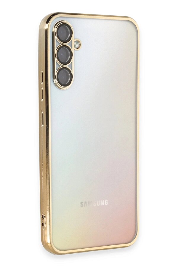 Samsung Galaxy A34 5G Kılıf Lensli̇ Si̇li̇kon - Gold - Dropx6955-3349