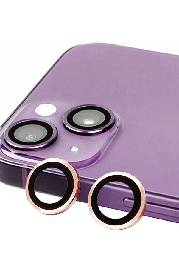 İphone 13 Mi̇ni̇ Raze Metal Kamera Lens - Pembe - Dropx8704-2768