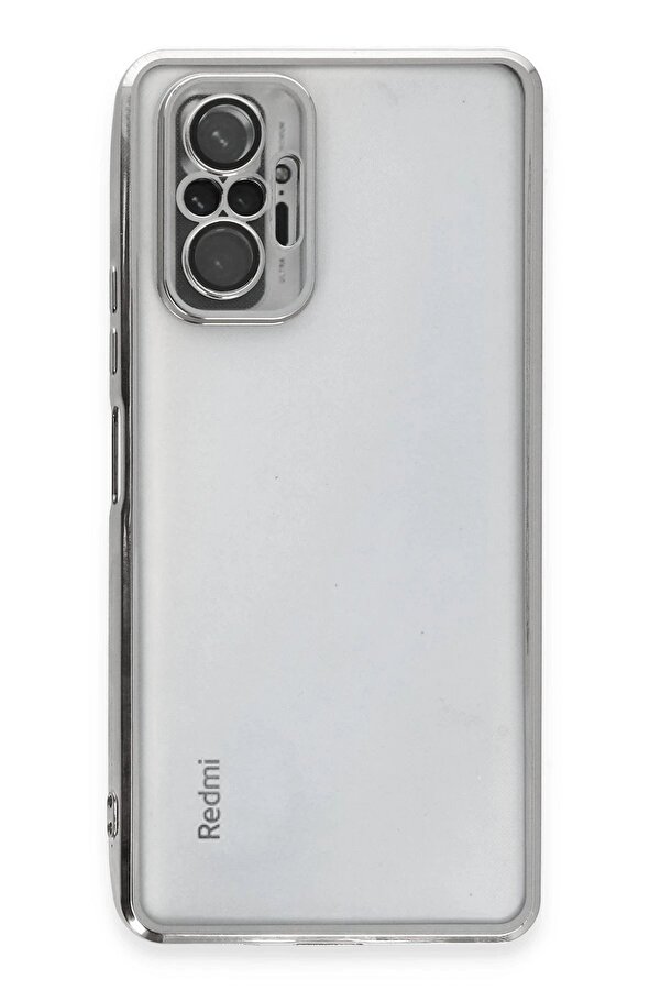 Xi̇aomi̇ Redmi̇ Note 10 Pro Kılıf Lensli̇ Si̇li̇kon - Gümüş - Dropx9700-4374
