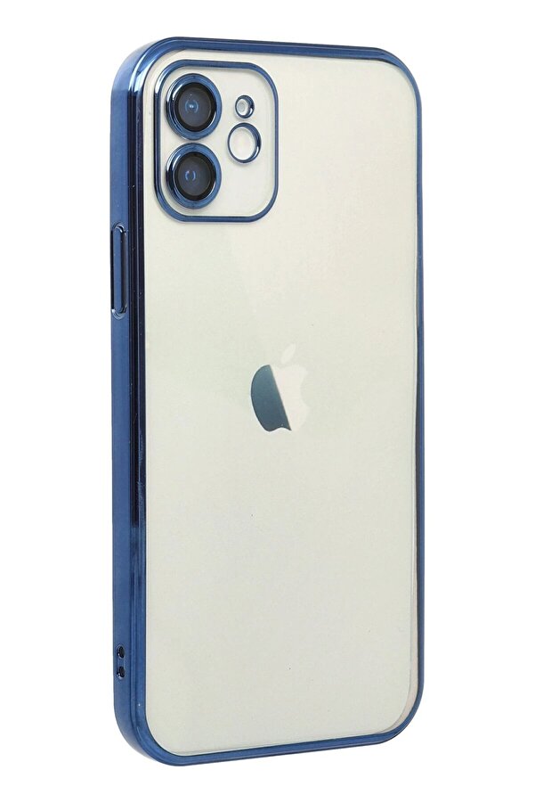 İphone 12 Kılıf Lensli̇ Si̇li̇kon - Mavi̇ - Dropx5261-1733