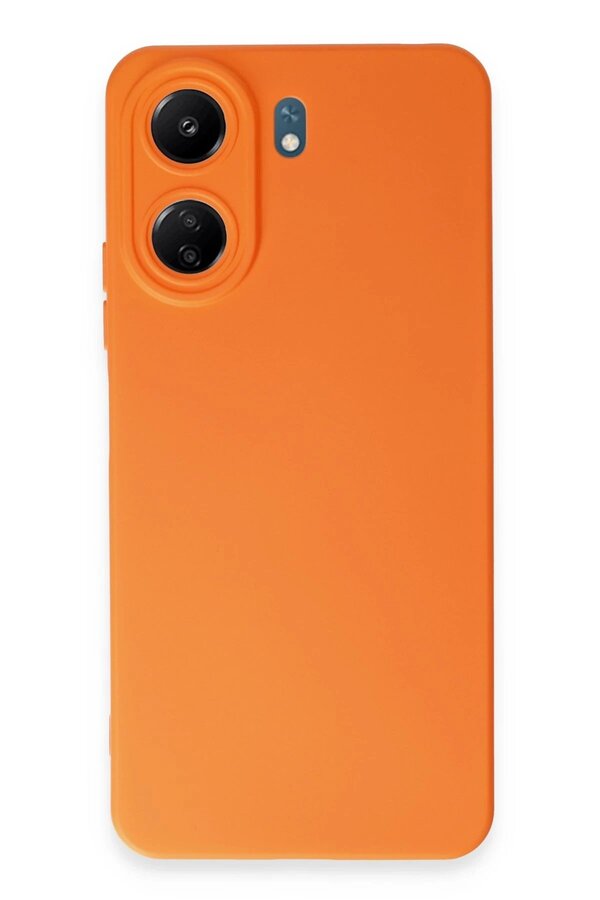 Xi̇aomi̇ Redmi̇ 13C Kılıf Nano İçi̇ Kadi̇fe Si̇li̇kon - Turuncu