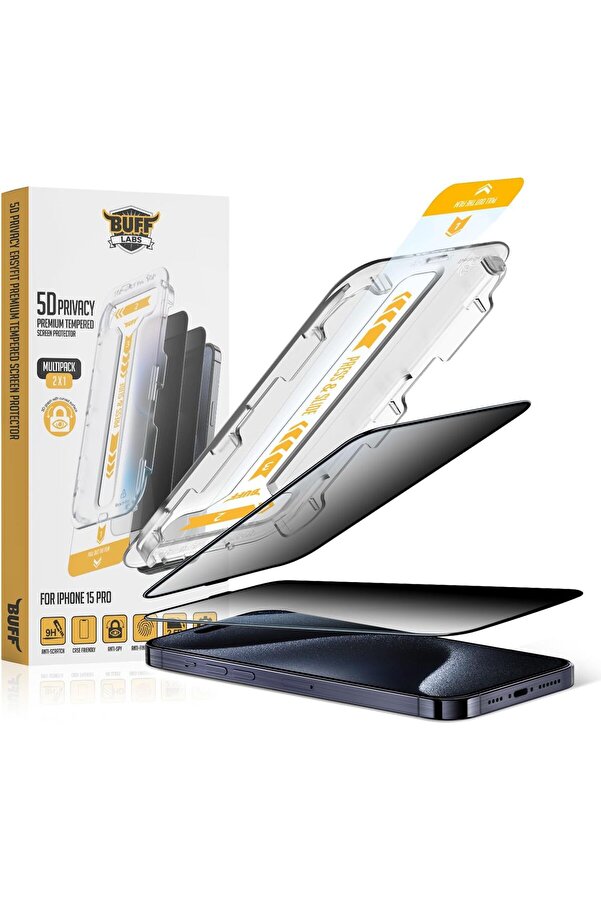 Lvnshop Labs 15 Seri̇si̇ İle Uyumlu 5D Pri̇vacy 2 Adet Uygulama Aparatlı Ekran Temperli̇ Cam Hayalet Ekr
