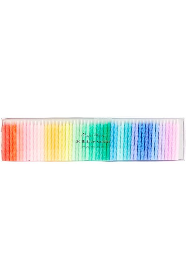 Gçavm Meri̇ - Rai̇nbow Twi̇sted Mi̇ni̇ Candles - Gökkuşağı Renk Kıvrımlı Mi̇ni̇ Mumlar - 50 Li̇ Shop
