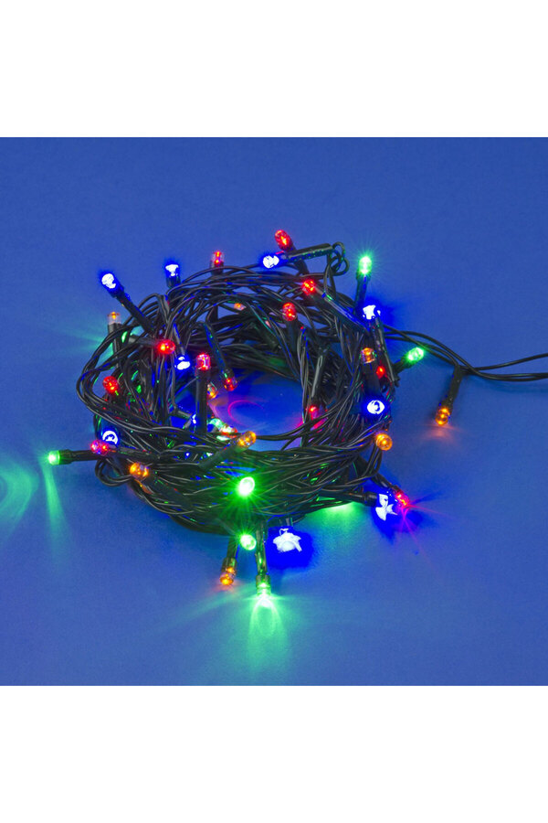 Evi̇mdeyokyok 10 M 100 Led Pi̇lli̇ 2 Kademeli̇ Rgb Işık Si̇yah Kablo