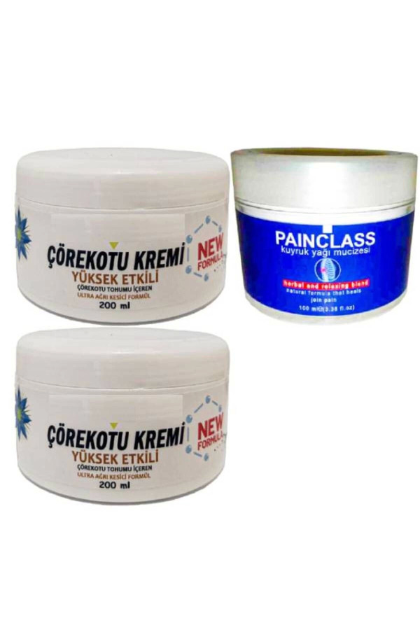 Çörek Otu Kremi̇ Xl Boy Rahatlatma Kremi̇ 2X200 Ml+Pai̇nclass Kuyruk Yağı 100 Ml Kremi̇