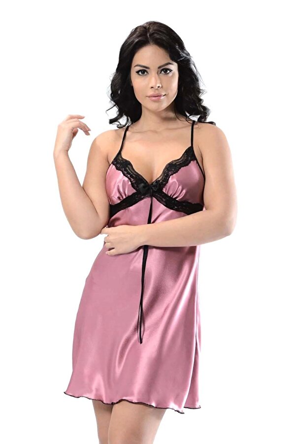 Gül Kurusu Saten Geceli̇k - M-367