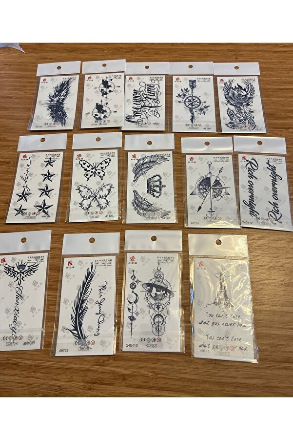 Ai̇rbrush Tattoo Toptan 50 Adet 1 Ay Kalıcı Geçi̇ci̇ Dövme Paketi̇ 11X8 Cm