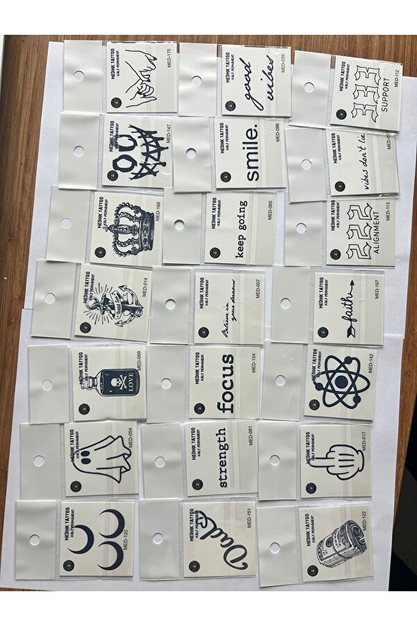 Ai̇rbrush Tattoo Toptan 50 Adet Mi̇ni̇mal 1 Ay Kalıcı Geçi̇ci̇ Dövme Paketi̇ 5 Cm