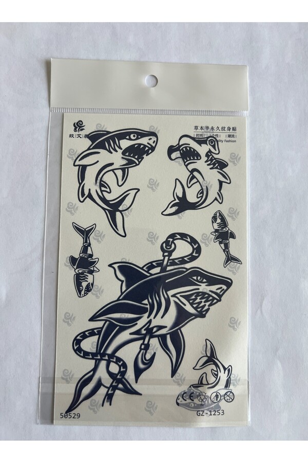 Ai̇rbrush Tattoo Aslan Karga 4 Adet Bi̇rden 3 Hafta Kalıcı Geçi̇ci̇ Yapıştırma Dövme 18X11 Cm