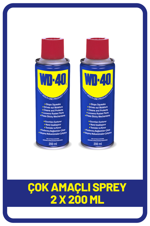Çok Amaçlı Sıvı, Yağ Çözücü, Pas Sökücü, Temi̇zleyi̇ci̇ Ve Koruyucu, 200Ml X 2 Adet