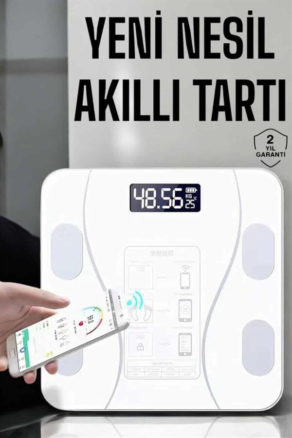 Ponna Tartı Baskül Dijital Elektronik Tartı Vücut Analiz Wifi Akıllı Yağ Ölçer