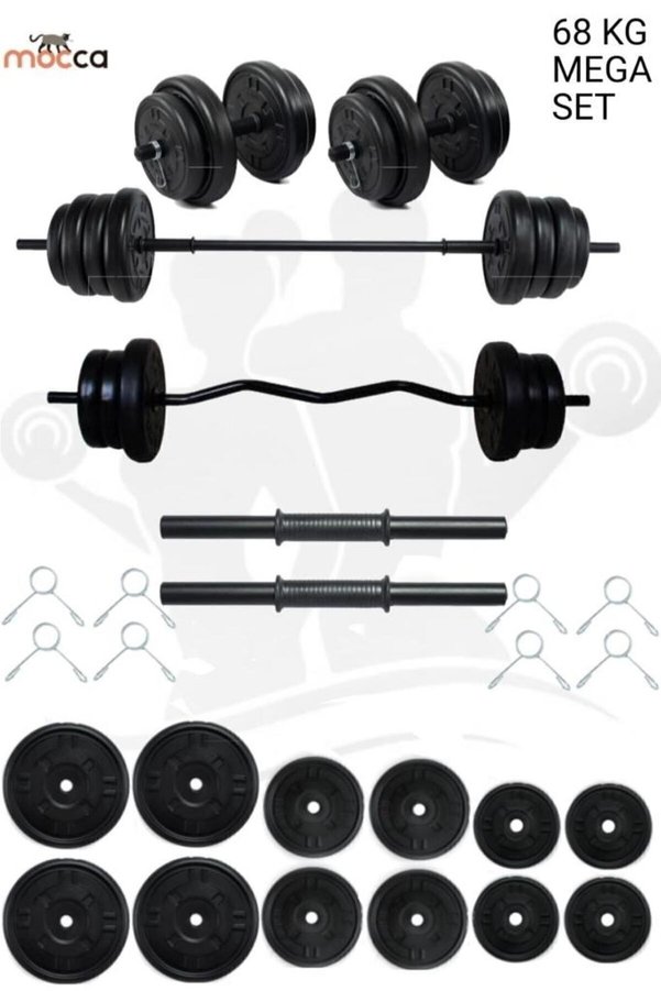 Mocca Style 68 Kg Z-barlı Megaset Halter Seti Ve Dambıl Seti Uzun Bar 150 Cm Ağırlık Seti fitness Seti