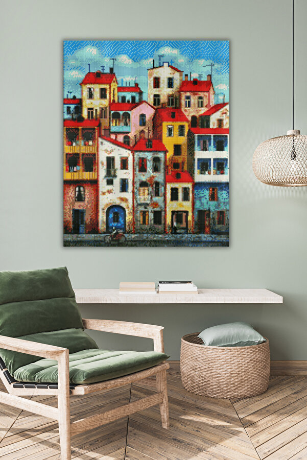 Hondep 5D Sayılarla Elmas Boyama 50X40 Cm Kendi̇n Yap Dıy Puzzle Hobi̇ Seti̇ Mozai̇k Tablo Dekorasyon
