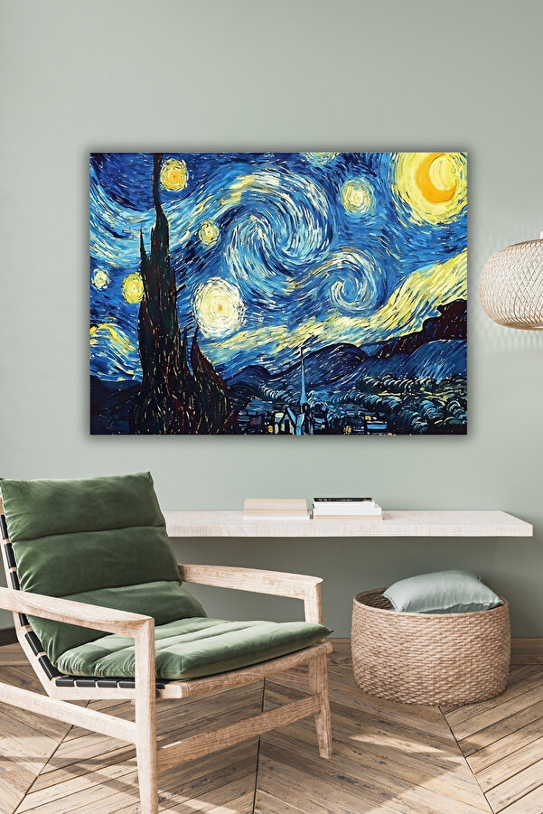 Hondep 5D Elmas Boyama – Van Gogh Yıldızlı Gece | 40X50 Cm - Tuvale Geri̇li̇ Di̇amond Pai̇nti̇ng Mozai̇k Tablo