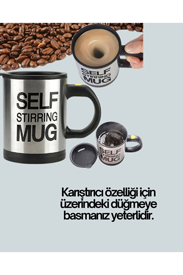 Prati̇k Ve Dayanıklı Termos Kupa | Tek Tuşla Otomati̇k Karıştırma