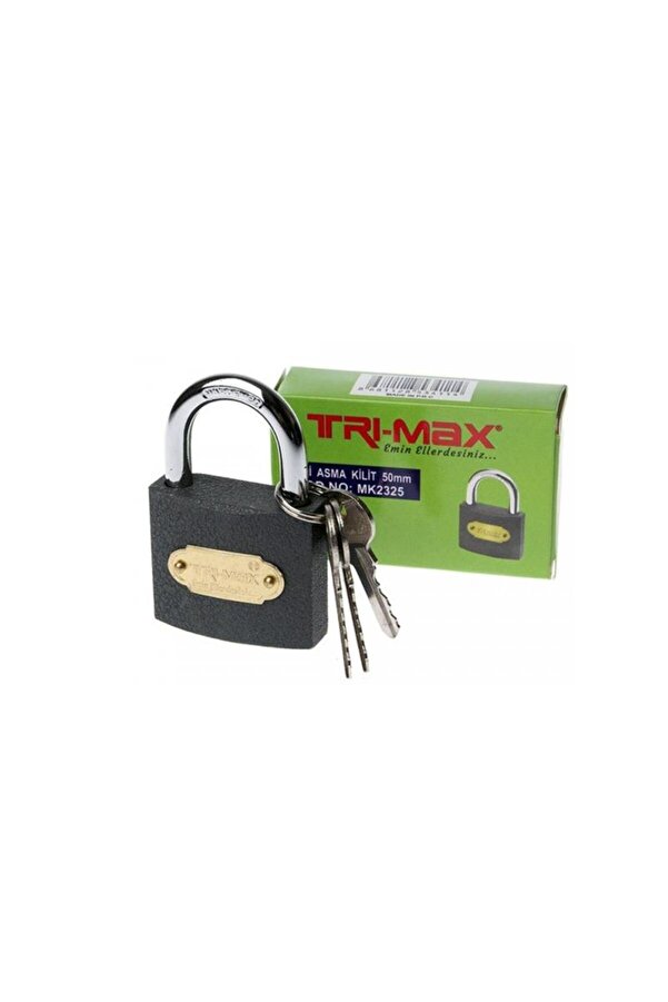 Tri̇-Max Gri̇ Döküm Asma Ki̇li̇t 25 Mm 2 Yıl Sağ Döküm Cn