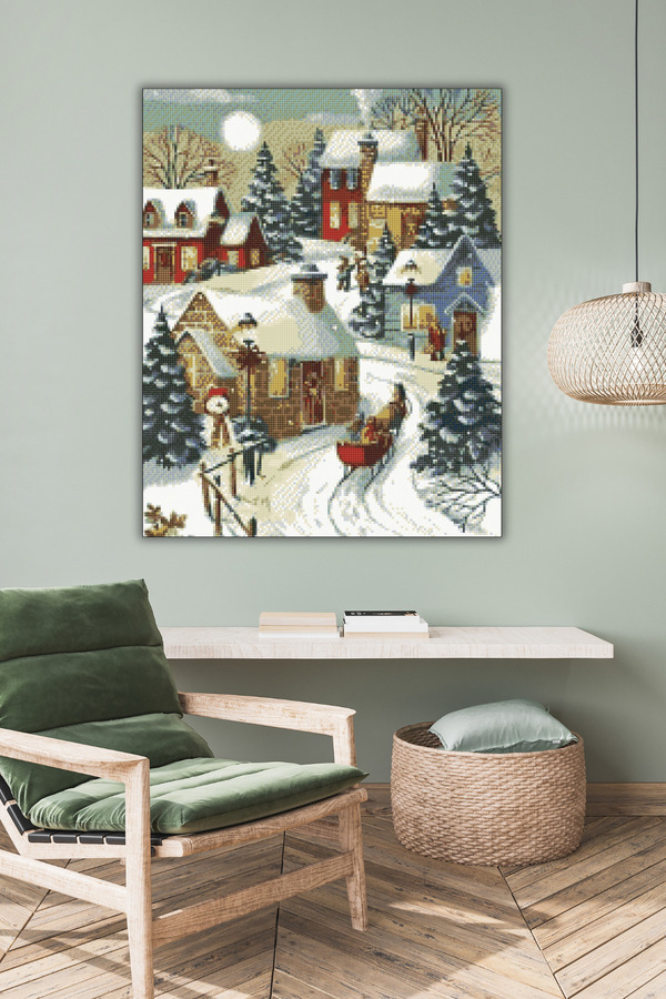 Hondep 5D Elmas Boyama – Noel Neşesi̇ - Yılbaşı | 40X50 Cm Tuvale Geri̇li̇ Premi̇um Dıy Puzzle Hobi̇ Seti̇