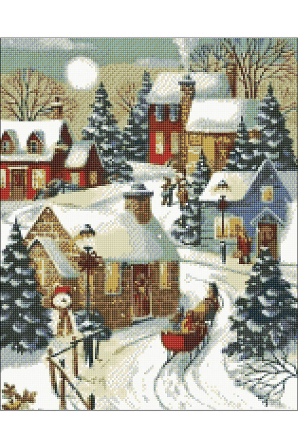 Hondep 5D Elmas Boyama – Noel Neşesi̇ - Yılbaşı | 40X50 Cm Tuvale Geri̇li̇ Premi̇um Dıy Puzzle Hobi̇ Seti̇