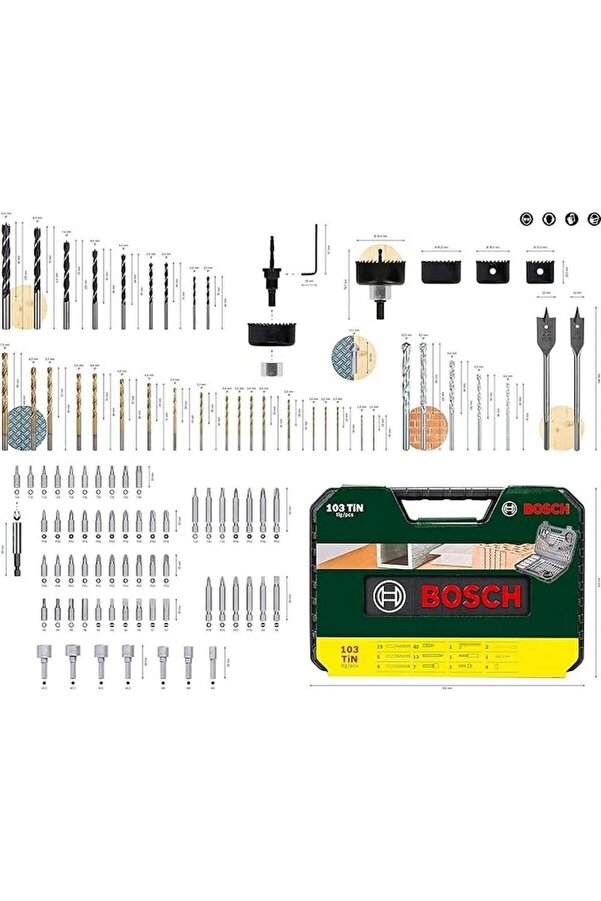 Bosch V Line 103 Parça Matkap Delme Ve Vidalama Seti 2607017367