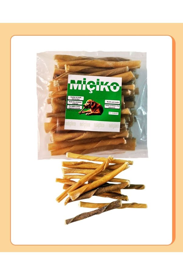 Miçiko 50Li Naturel Burgu Ödül Çubuğu ve Çiğneme Kemiği 8-10Cm