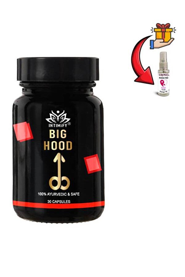 Bi̇g Hood Erkekler İçi̇n Özel Bölge Büyütücülü Destekleyi̇ci̇ 30 Lı X 1 Ad.+Erosel Masaj Yağı