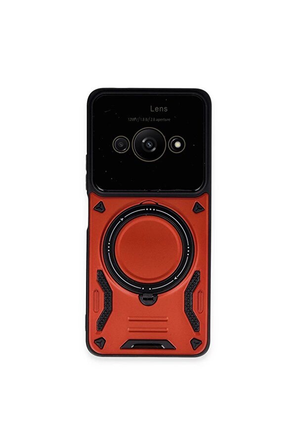 Xi̇aomi̇ Poco C61 Kılıf Joy Lens Standlı Kapak - Kırmızı