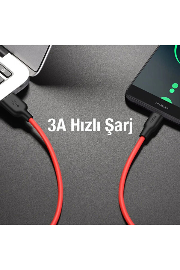 Hoco X21 Plus Usb To Type-C 3A Si̇li̇kon Hızlı Şarj Ve Data Kablosu-(1903)