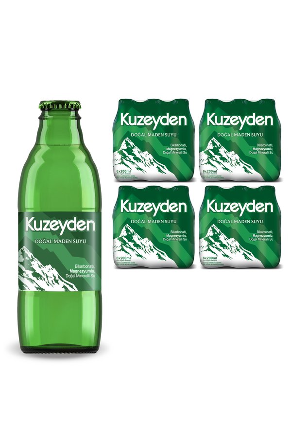 KUZEYDEN Doğal Maden Suyu | 24x200ml | 24 Adet
