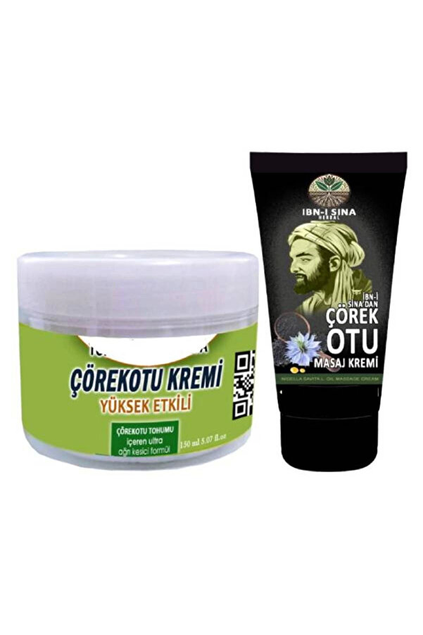 Çörek Otu Kremi̇ Vucut Sızılarına Masaj Bakım Kremi̇ 150 Ml+İbn-İ Si̇na Çörek Otu Kremi̇ 50 Ml