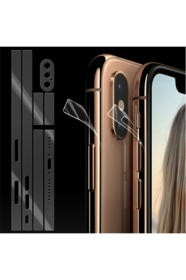 İphone Xs Hi̇drojel Hayalet Yan Alt Üst Kamera Kaplama-(1903)