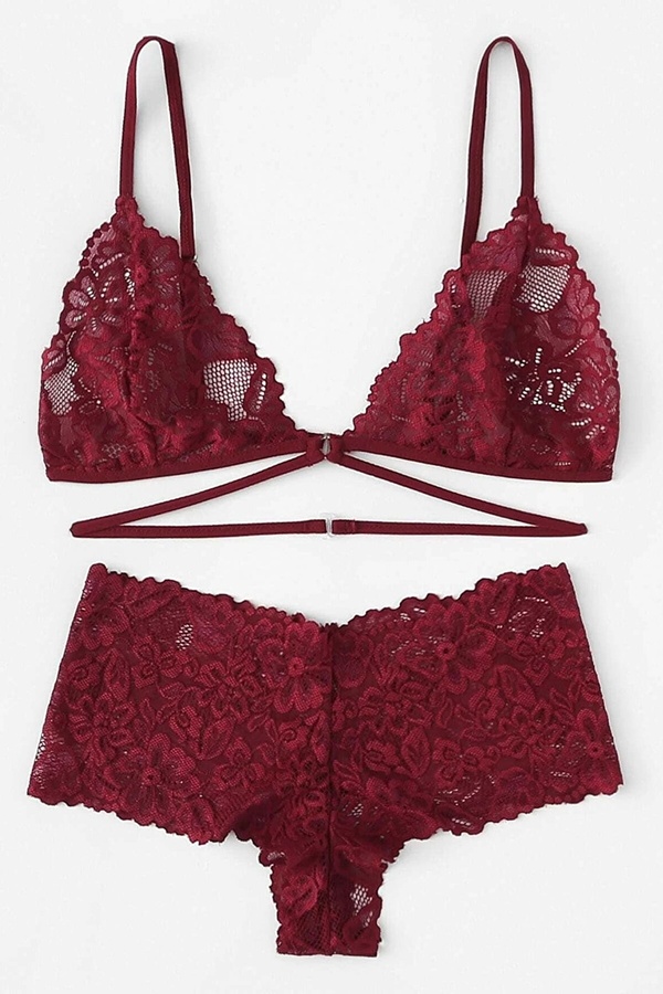 Bellevi̇estore Kadın Bordo Özel Şık Sütyen Külot Takımı