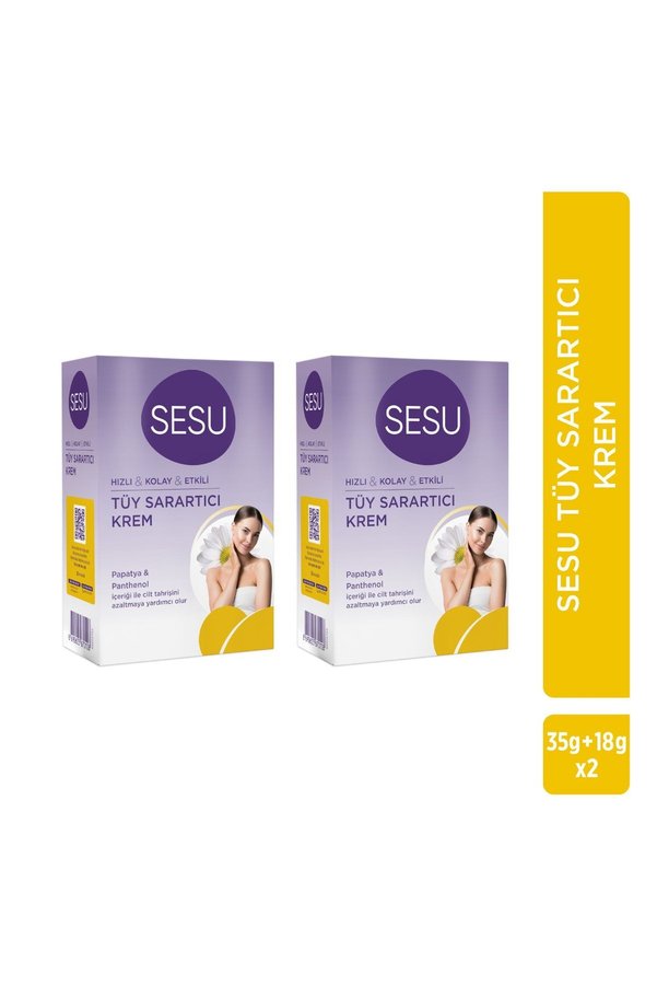 Sesu TÜY Sarartıcı Krem 35 GR+18GR = 53 GR Paket 2 Adet