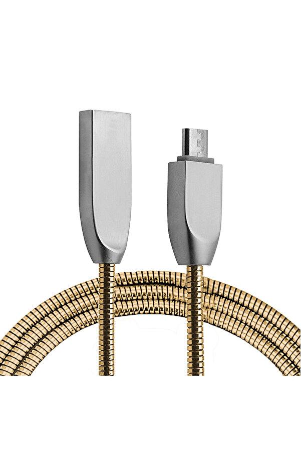 Ally Mi̇cro Usb Zi̇nc Alloy Dayanıklı 24 A Metal 1Mm Usb Kablo-(1903)